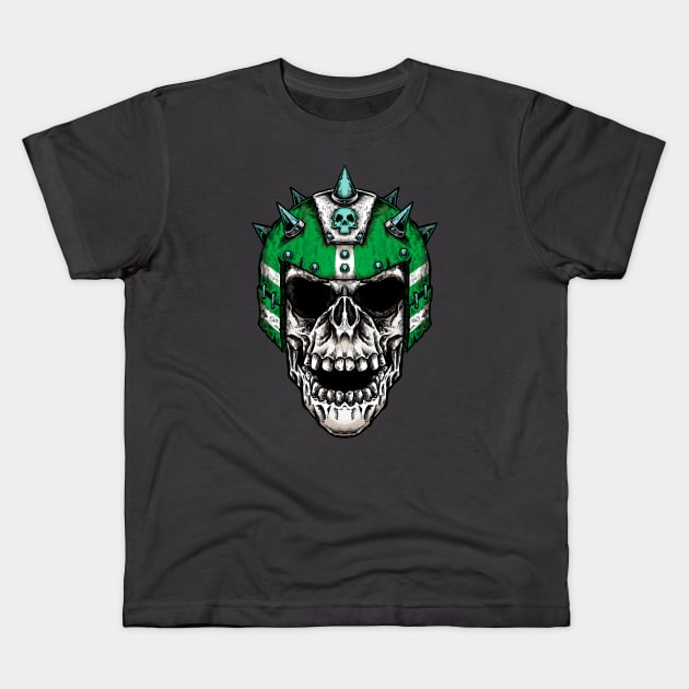 Fantasy Football Skeleton Green 1 Kids T-Shirt by Spevna